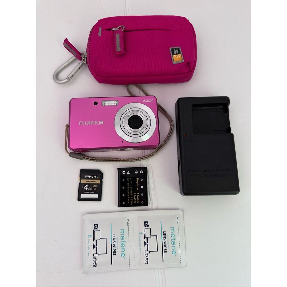 Fujifilm FinePix J12 Digital Pocket Camera Pink with Battery, Memory Card, Charg